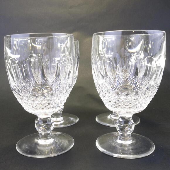 4 Waterford Colleen Wine Water Glass Hand Cut Irish Crystal Waterford Goblet